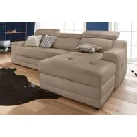 exxpo - sofa fashion Ecksofa Lotos, bequem und funktionell, Federkern, Breite 242cm, L-Form, mit Kopf- bzw. Rückenverstellung, wahlweise mit Bettfunktion