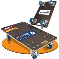 Rollbrett24 Transportroller Rollbrett 60x40cm mit Siebdruckplatte 850kg Tragkraft - 360° Rollen, (Rollbrett), Hohe Tragkraft bis 850 kg leise Rollen für Umzug und Werkstatt