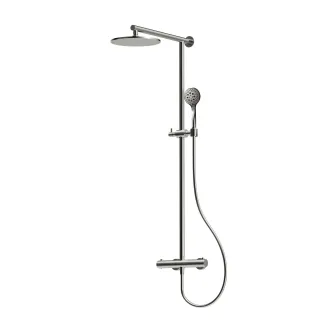 Herzbach LIVING SPA Duschsäule RB 250mm rund Multihandbrause Edelstahl, 11.988525.1.09 11.988525.1.09