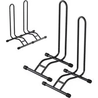 TLGREEN Fahrradständer Boden,Abnehmbar Bodenständer Fahrräder, (2-St., Reifenbreite bis 80 mm, Freistehend Fahrradhalter), Radständer für Mountainbike Rennrad MTB,Stabil,Schwarz