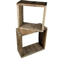 Spetebo Dekoobjekt Holz Deko Würfel - 2er Set (2er Set, 2 St., Hängeregal), Würfelregal zum Hängen oder Stellen