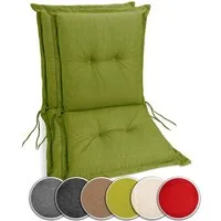 sunnypillow Stuhlkissen 2 Stück Gartenstuhlauflagen Niedriglehner 100 x 50 x 9 cm, Indoor / Outdoor Stuhlauflage Stuhlkissen, Grün