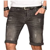 Alessandro Salvarini Shorts Herren Jeans – Used Look Stretch Denim Sommer Moderne Shorts mit Waschung und hohem Tragekomfort