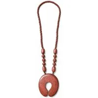 COLLEZIONE ALESSANDRO Lange Kette Boho, mit großem Holzanhänger