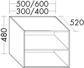 Burgbad Regal System 30 Preisgruppe 4 Sana 480x500x520 Nussbaum Cognac, WUYX050F6568 WUYX050F6568