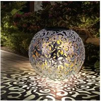 GLOBO LIGHTING LED Gartenleuchte, LED-Leuchtmittel fest verbaut, Warmweiß, LED Solar Außen Leuchte Garten Weg Beleuchtung Kugel Steck Lampe Dekor