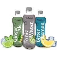 Sodapop Getränke-Sirup BAR Edition Sirup 3er Set (je 1 Flasche), 0,5 l, 500 ml, (Set, 1x Tonic Water, 1x Ginger Ale, 1x Bitter Lemon), Immer verdünnen!