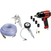 Druckluft-Schlagschrauber TC-PW 340 mit Zubehör, Set 10-teilig schwarz/rot, Lösemoment 340 Nm, 1/2"