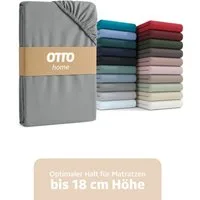 OTTO home Spannbettlaken PHYSALIS in BASIC und PREMIUM Qualität, 100% Baumwolle, Jersey (160 g/m), Gummizug: rundum, (2 Stück), für Matratzen bis 18 cm Höhe, Bettlaken, Spannbetttuch, pflegeleicht