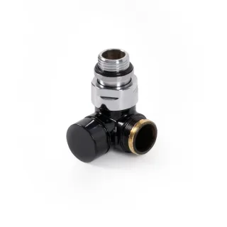 Terma Winkeleck-Absperrventil CYLINDER; links; GZ 1/2"-GZ 24-19; schwarz; (V74210E9005SX), TGZOCZ002 TGZOCZ002