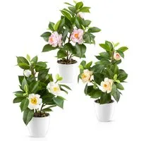 Kunstblume Kunstblumen im Topf, Künstliche Blumen wie echt, Deko Blumen Geranie, Kamelie, Orchidee, Azalee, Veilchen, PASCH, Hochwertiger Keramiktopf