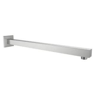 LAUFEN Brausewandarm, Edelstahl-Optik, quadratische Rosette, Ausladung 420mm, passend zu Kopfbrause  HF546026420000