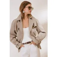 Friends Like These Kurzmantel Friends Like These Kurzer Trenchcoat mit Gürtel (1-tlg)