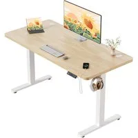 HOMALL Schreibtisch Schreibtisch Höhenverstellbarer mit Gedächtnis und Sitzerinnerung (2-lagige Hohenverstellung mit sitzender Erinnerungsfunktion und USB-Ladeanschluss)