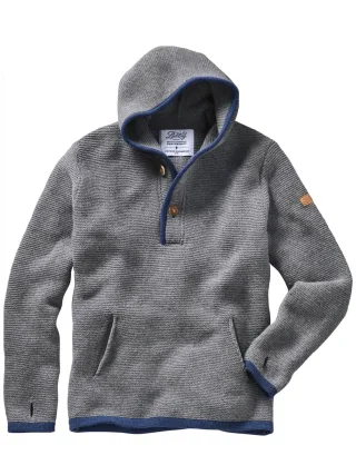 Liebling Herren Alpen-Hoodie Xaver Grau 100 % Schurwolle