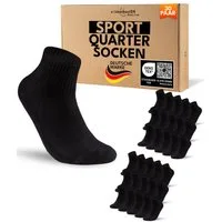 sockenkauf24 Sportsocken 10 Paar kurze Tennissocken Quarter Sportsocken Herren Damen Baumwolle (30-Paar) verstärkte Ferse & Fußspitze, gepolsterte Sohle, Atmungsaktiv