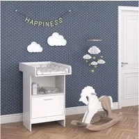 Vicco Wickelkommode Leo, Weiß, 60 x 103 cm mit Schublade