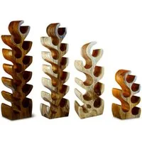 Kinaree Weinregal XL Holz Weinregal, Massivholz, Akazie, Natur, verschiedene Farben und Größen