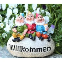 LB H&F Lilienburg Dekofigur Dekofigur Gartenzwerg Zwerg Garten lustig witzig Wichtel (Frühling Ostern Eingang Tür Fenster Türstein Willkommen Schild Stein Dekostein Willkommensstein Türstein Türdeko Dekozwerg Mitbringsel Osterdeko Herbstdeko Weihnach