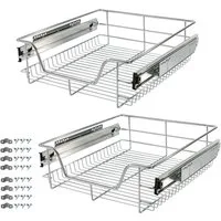 Arebos Innenschublade 2x Teleskopschublade für Küche, ausziehbare Küchenschublade (Set, 2 St)