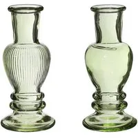 NaDeco Dekovase Glasvase "Venice" 2er Set in Grün, Größe h.11.3 Ø 5cm