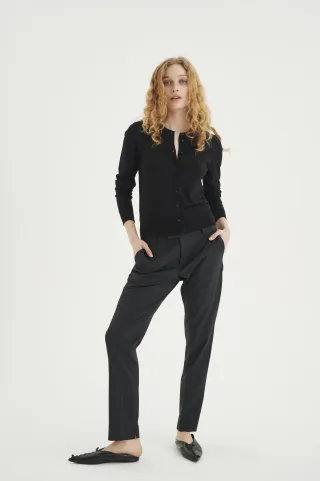 Strickjacke Gerade Passform black