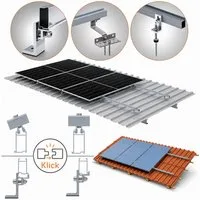 TZIpower Solarmodul-Halterung Solarpanel Halterung Klick-System Wellblechdach Ziegeldach PV Solar, (Easy Klick - System)