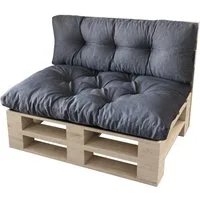 sunnypillow Palettenkissen Malmo - Set Sitzkissen 120x80x12 + Rückenkissen 120x40x15, palettenmöbel palettencouch polsterauflage