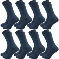 GAWILO Socken für Herren aus 100% Baumwolle - Ohne drückende Naht - mit Komfortbund (8 Paar) in schwarz, grau, blau, weiß & natur - mit handgekettelter Zehenspitze