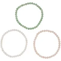 Firetti Armband Set Multipack Schmuck Geschenk Armschmuck Armketten Edelstein (Set, 3-tlg), Made in Germany - mit Aventurin, Jade, Rosenquarz