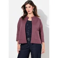 Ulla Popken Sommerjacke Jacquard-Jacke offene Form Rundhals 3/4-Arm