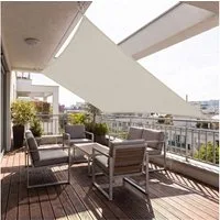 SUNULA Sonnensegel Balkon 160g/m² Polyester UV Schutz Sonnenschutz Terrasse Garten, Rechteckig, Taupe 3 x 4 m