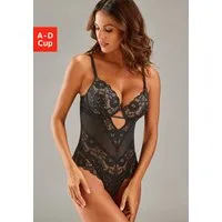 JETTE Body aus floraler Spitze mit Push-up-Effekt, sexy Dessous, Reizwäsche