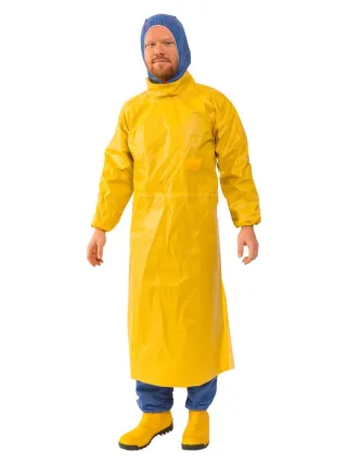 Schutzkittel | 3S | ProChem Kittel CPM gelb | Gr. M-XXL | Schutz gegen viele chemische und biologische Gefahren | Teilkörperschutz | Barriereschicht M-L