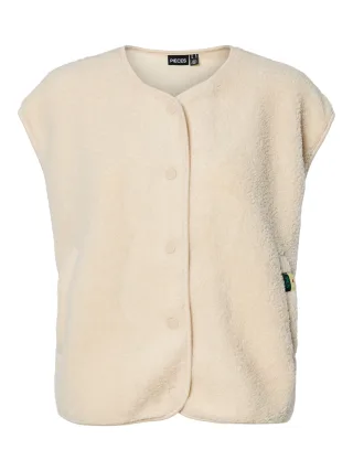 PIECES - PCKATTY TEDDY VEST NOOS BC Birch - Gr. - L