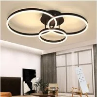 Nettlife LED Deckenleuchte Dimmbar Wohnzimmer Gold 2 Ring 46W 59CM Modern, Dimmbar mit Fernbedienung, LED fest integriert, Geeignet für Wohnzimmer, Schlafzimmer, Küche, Esszimmer, Büro