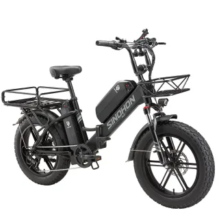 [EU DIRECT] SINOHON Delivery Pro Max Electric Bike 48V 15.6AH+22AH Dual Batties 500W Motor Recommended Top Speed 25KM/H