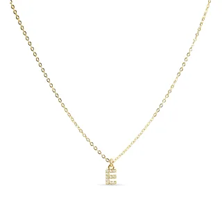 Luxenter Halskette mit glänzendem Zirkonia 18k Gold-Finish - Alphabet