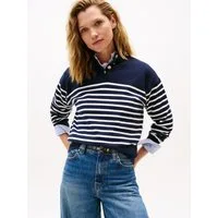 Tommy Hilfiger Strickpullover CO JERSEY GOLD BTN MOCK-NK SWT mit goldfarbenen Knöpfen