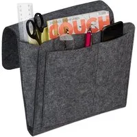relaxdays Betttasche aus Filz, Dunkelgrau