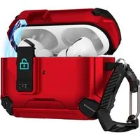 CoolGadget Kopfhörer-Schutzhülle Defender Hülle für Apple AirPods Pro 3 magnetisch mit Karabiner, 360° Full-Body Case Schutzhülle Handy Standfunktion magnetisch ladbar