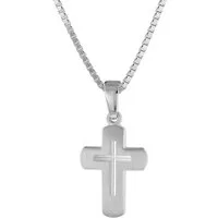 trendor Kreuzkette 48887, Kinder-Anhänger Kreuz mit Kette 925 Silber