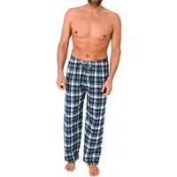 Normann Pyjama Herren Flanell Schlafanzug Hose in Karo-Optik