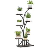 COSTWAY Blumenständer (1 St), Pflanzenständer mit Wachstumslichtern, 8-stöckiges Pflanzenregal