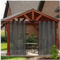 Sunicol Outdoorvorhang Outdoor Vorhang mit Ösen, Transparent, Sonnenschutz (4 St), Sichtschutz für Aussen Balkon Terrasse Rasen