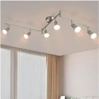 ZMH Deckenstrahler 6-flammige GU10 Deckenspots – drehbar, schwenkbar für Wohnzimmer Küche, Einfache Installation, ohne Leuchtmittel, 350°Drehbar Spot Edelstahl Decke innen