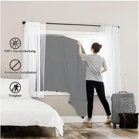Verdunklungsrollo Tragbarer Fenstervorhang 100 % Verdunkelungsvorhang mit Saugnäpfen, Jibenhome, mit Klettverschlüssen für Kinderzimmer, Wohnzimmer, Schlafzimmer