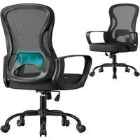 SONGMICS Bürostuhl ergonomisch, Drehstuhl mit Netzgewebe, Schreibtischstuhl mit Lendenstütze