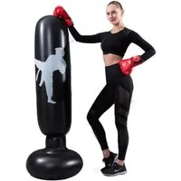 Sport-Knight® Standboxsack Standboxsack aufblasbar – 155 cm Boxsack für Kickboxen & Stressabbau, Strapazierfähiges PVC-Material