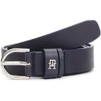 Tommy Hilfiger Ledergürtel ESSENTIAL EFFORTLESS 2.5 cm breit SILVER Einfachdornschließe, Metallemblem